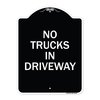 Signmission Driveway No Trucks in Driveway Heavy-Gauge Aluminum Architectural Sign, 24" x 18", BW-1824-24124 A-DES-BW-1824-24124